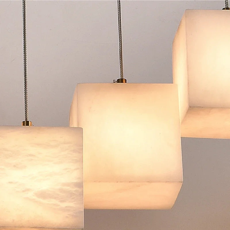 lustre en marbre espagnol style chinois minimaliste pour espace luxe - vue 5 sur 15