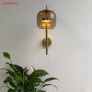 applique murale led créative en verre avec lumière chaude