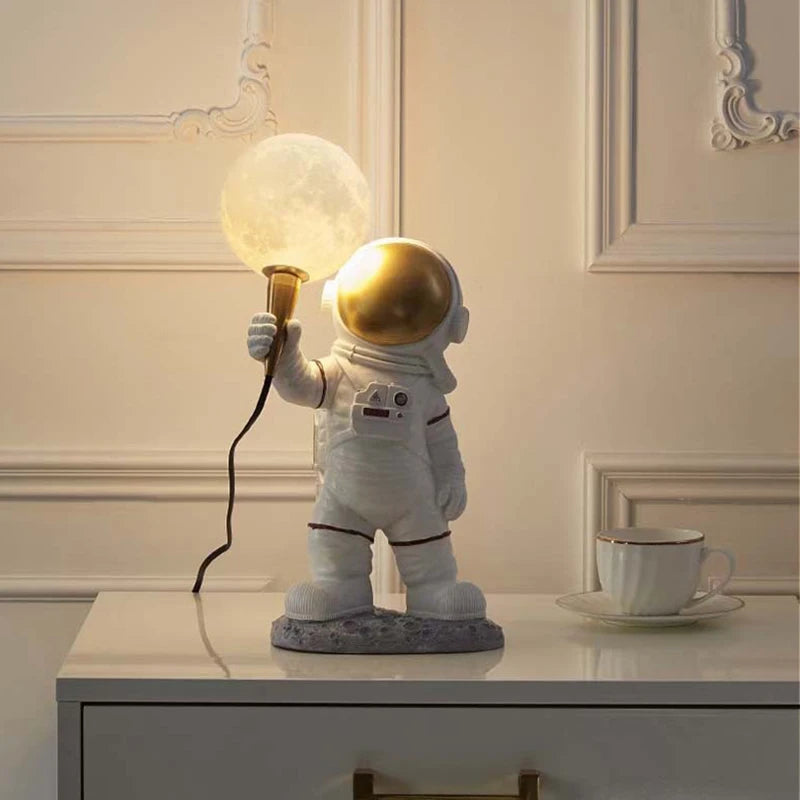Lampe Nordique LED chambre d'enfants astronaute lune chambre chevet fond - vue 4 sur 9