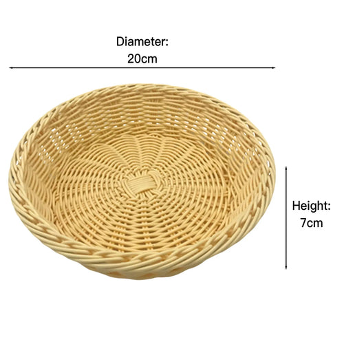 panier à fruits rond en rotin tissé à la main pour rangement alimentaire - vue 14 sur 17