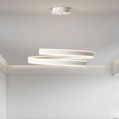 lustre moderne en spirale à LED pour décoration intérieure - vue 5 sur 24