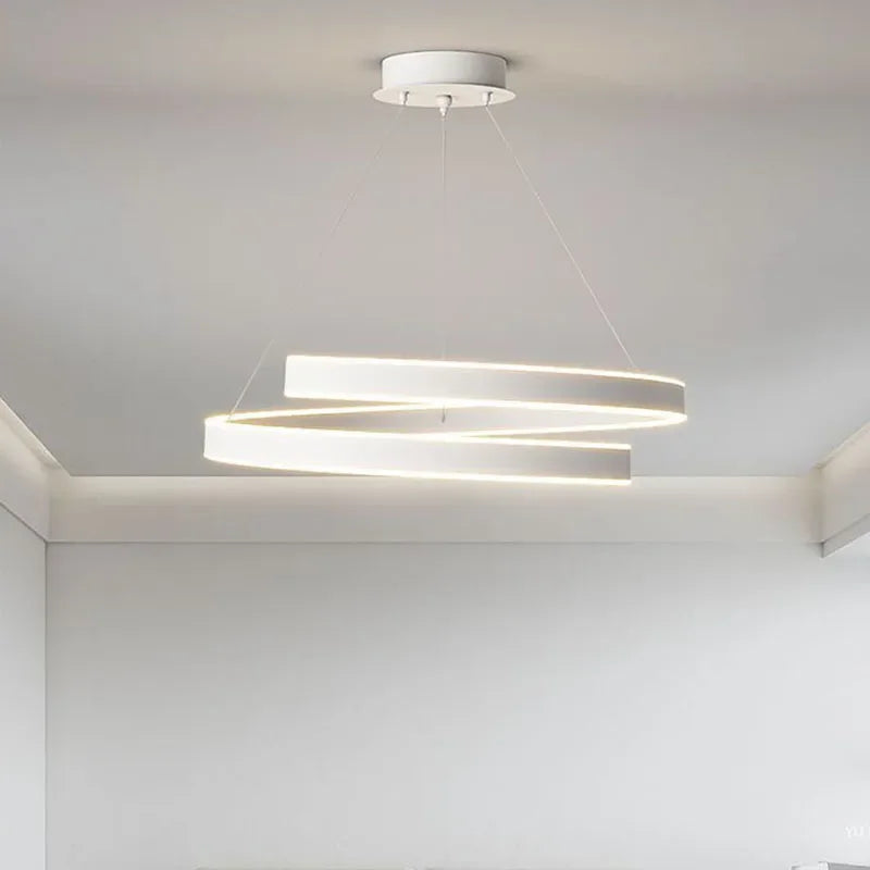 lustre moderne en spirale à LED pour décoration intérieure - vue 5 sur 24