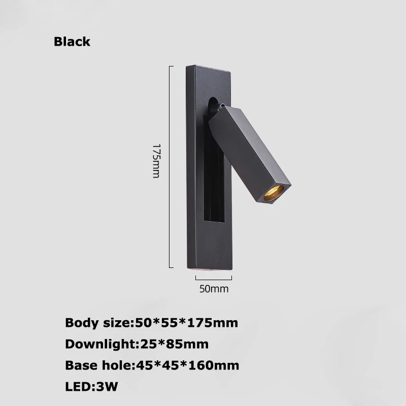 applique murale led rotative avec interrupteur pour lecture - vue 7 sur 21