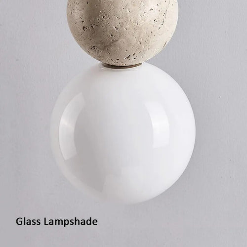 Suspension LED en forme de gourde ronde en tuf jaune Wabi Sabi - vue 5 sur 8