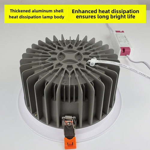 plafonnier led encastré lumière ronde dimmable haute luminosité - vue 5 sur 6