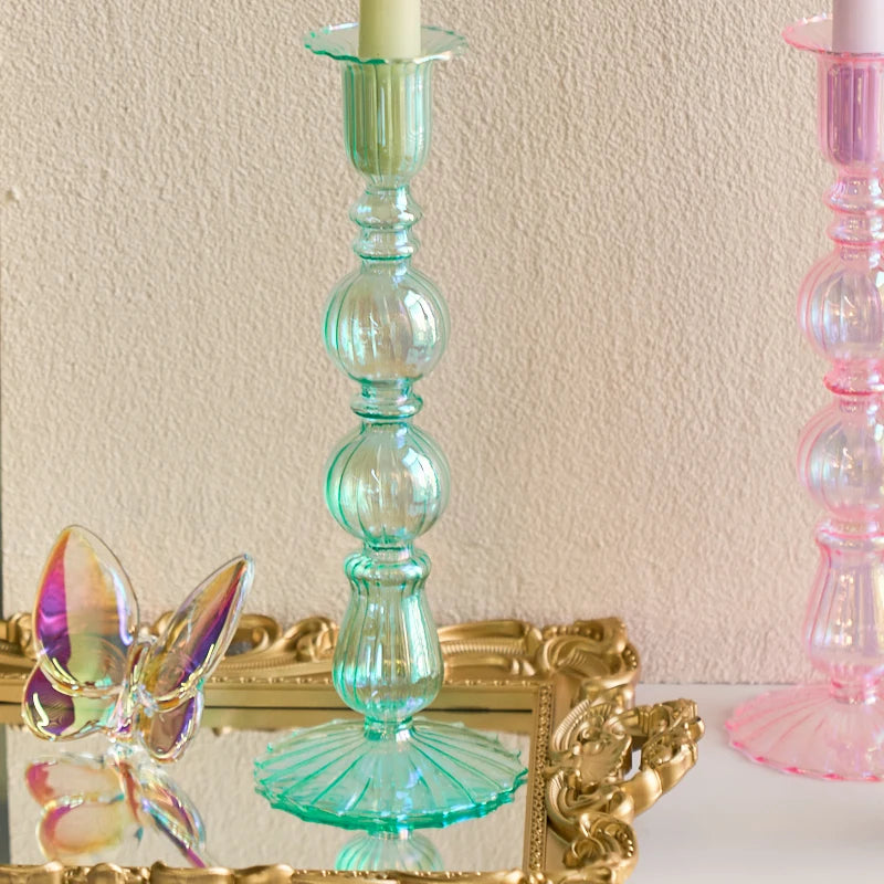 bougeoir conique en verre pour décoration festive et bureau - vue 6 sur 12