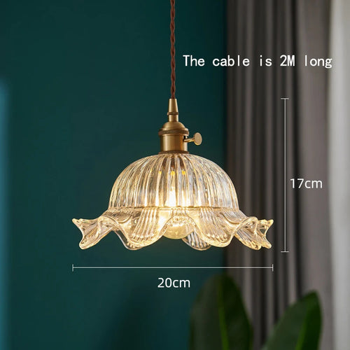 Lustre japonais en verre de laiton - vue 13 sur 23