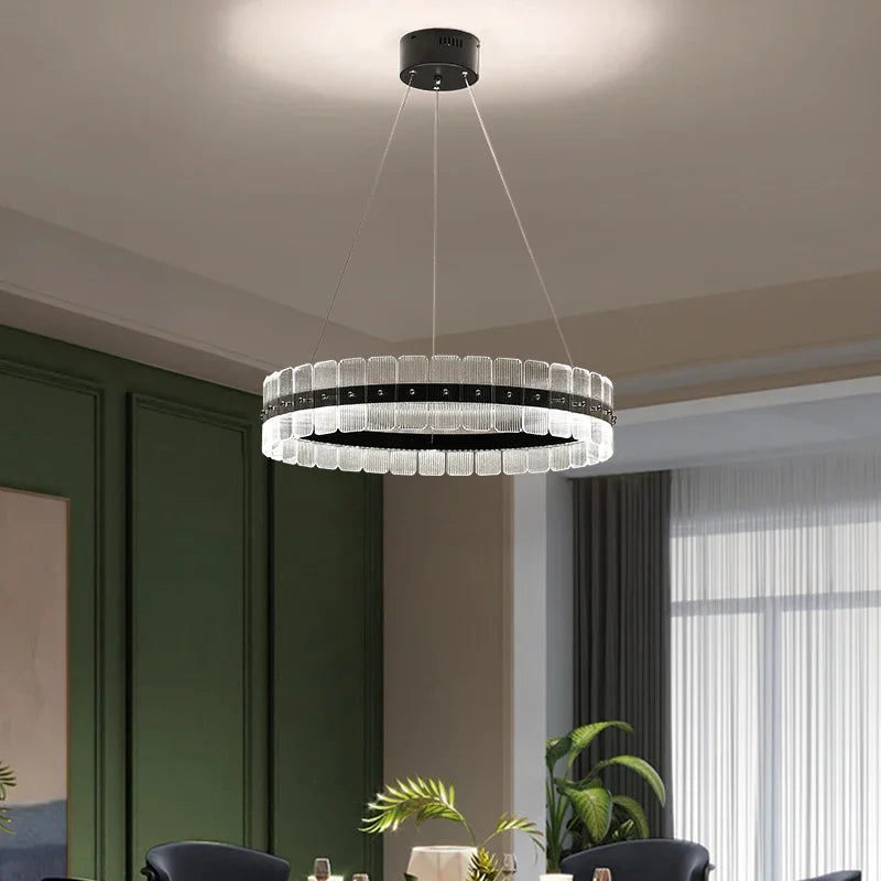 Italy Chandelier Acrylic Luxury Pendant Lamp LED Hanging Light  Living Dining Room Bedroom - vue 1 sur 14