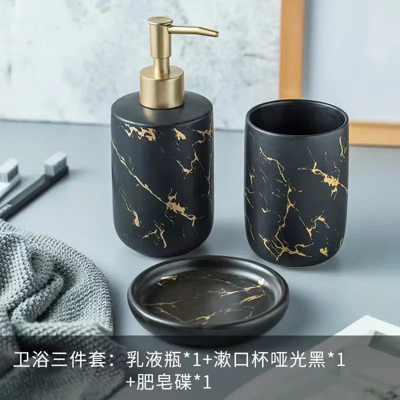 bouteilles en céramique pour savon shampooing et gel douche - vue 13 sur 14