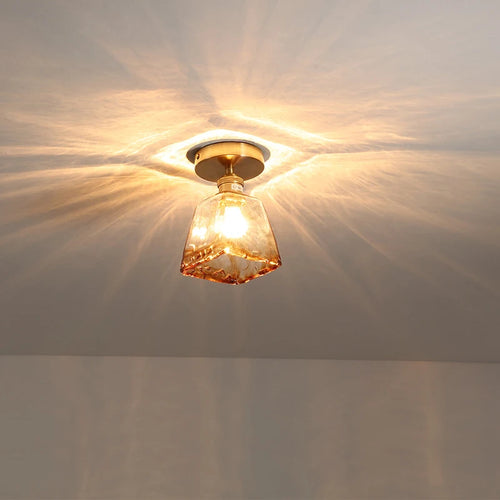 plafonnier led en verre design nordique industriel décoratif - vue 4 sur 12