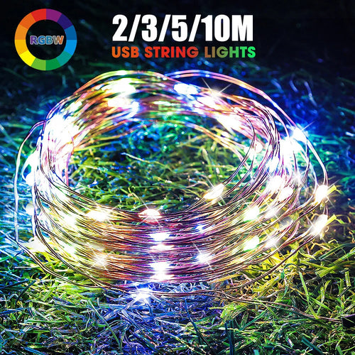 guirlande lumineuse led cuivre étanche pour fêtes et décorations - vue 3 sur 10