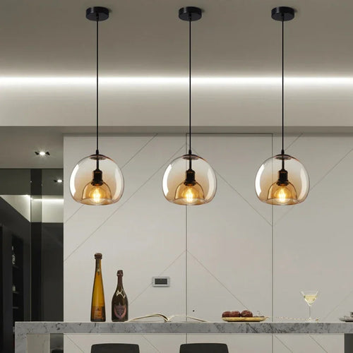 Suspension boule en verre design moderne décoratif intérieur - vue 2 sur 12
