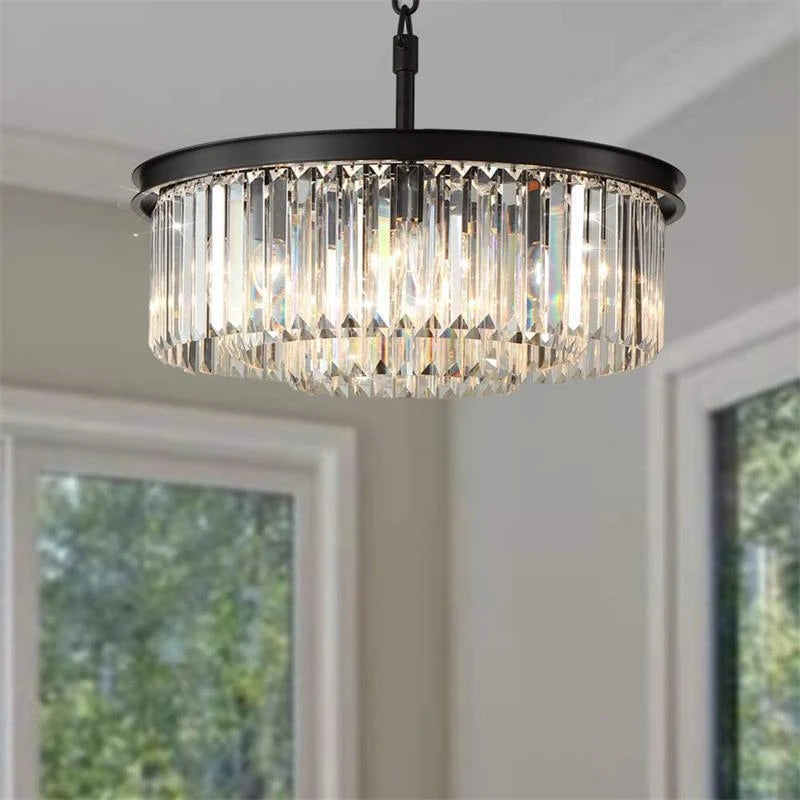lustre en cristal suspendu pour éclairage intérieur design élégant - vue 6 sur 22