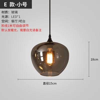 lustre nordique en verre pour éclairage moderne de restaurant et café - vue 10 sur 22
