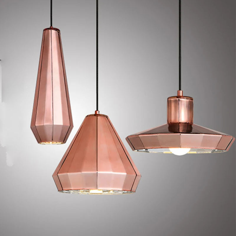 suspension en verre or rose pour cuisine et restaurant - vue 9 sur 10