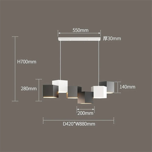 lustre moderne simple style nordique créatif prisme hexagonal éclairage intérieur - vue 7 sur 11