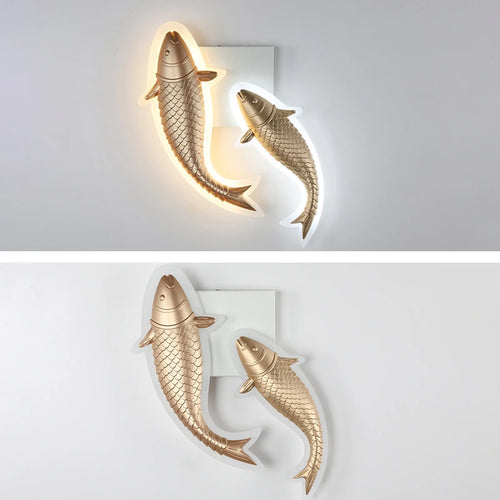 applique murale moderne led acrylique en forme de poisson décorative - vue 5 sur 14