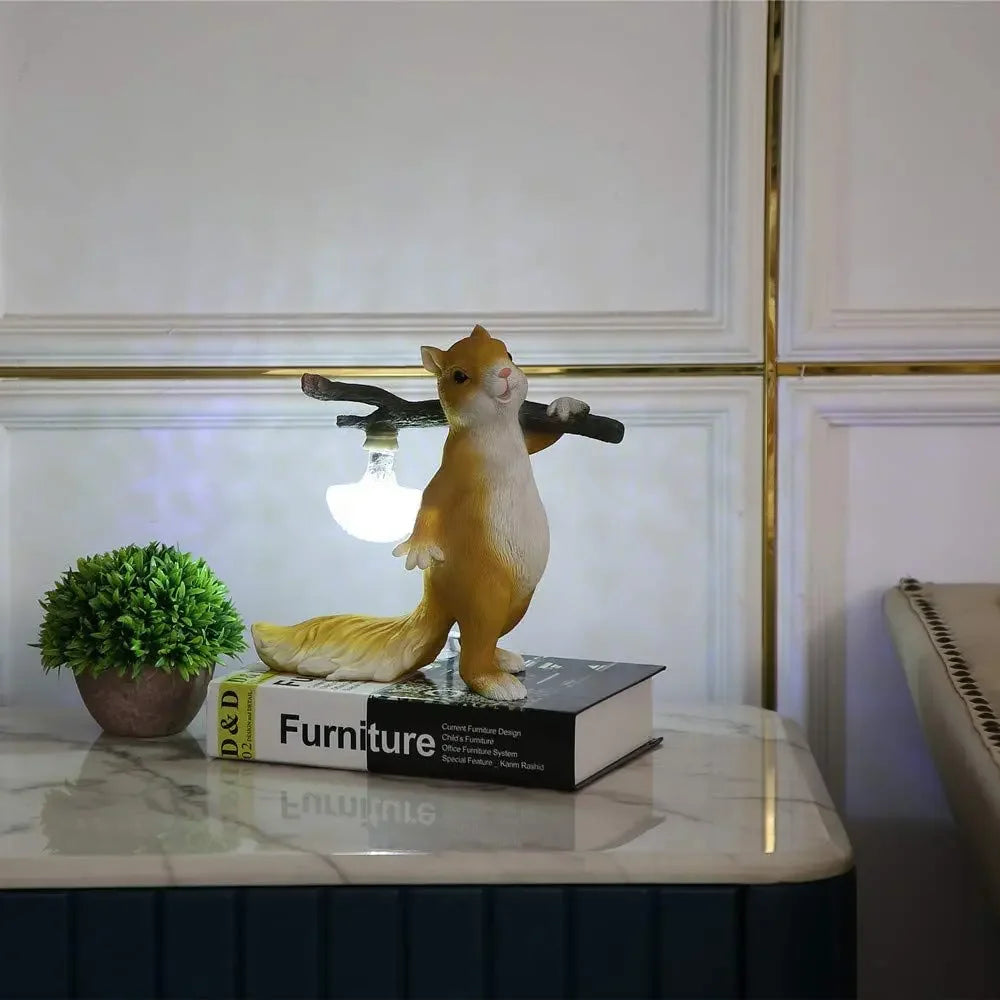 lampe de chevet écureuil intelligent mini veilleuse décorative pour enfants - vue 3 sur 7