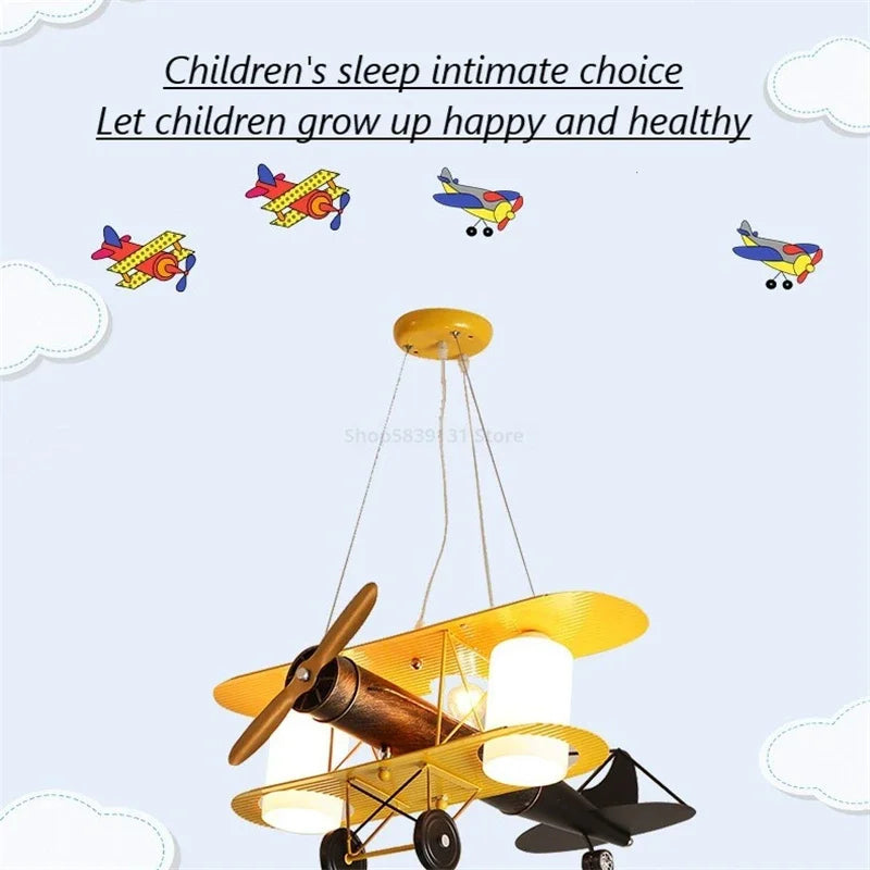 suspension led pour enfants en forme d'avion nordique moderne - vue 3 sur 10