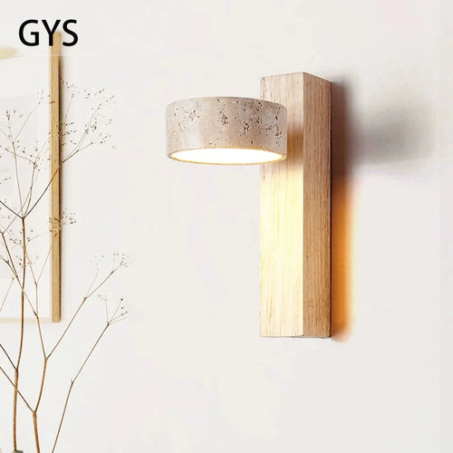 Applique murale bois noyer LED/interrupteur rotatif - vue 2 sur 9