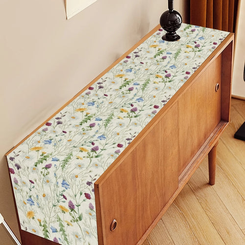 Chemin de table floral aquarelle papillons style printanier - vue 7 sur 7