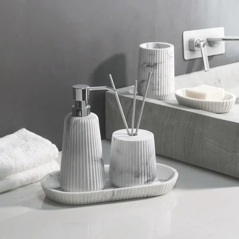 accessoires de salle de bain en grès pour rangement et décoration - vue 5 sur 24