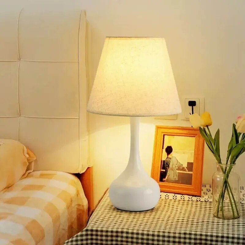 Lampes LED nordique modernes abat-jour en tissu - vue 4 sur 10