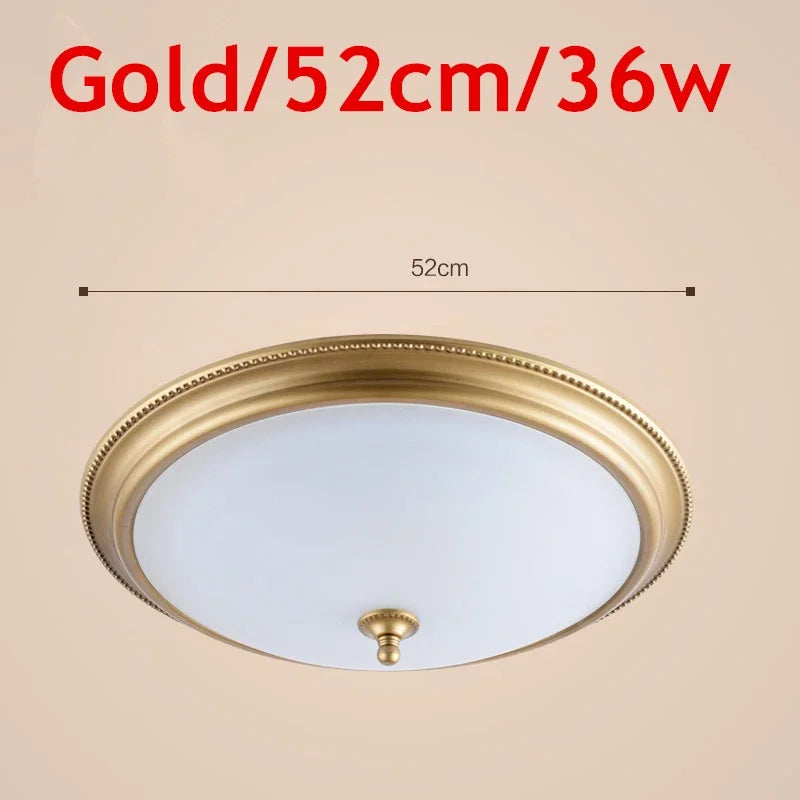 Plafonnier rond or/noir/Bronze plafonnier verre dépoli pour couloir salon cuisine LED lumineuse éclairage 110/220V - vue 13 sur 18