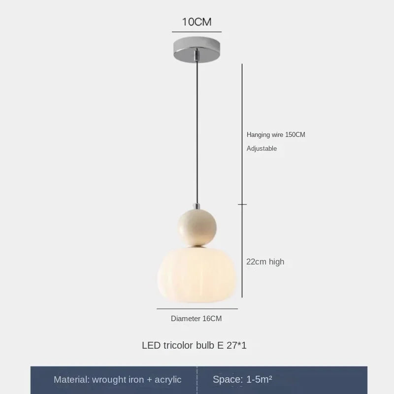 lustre décoratif acrylique avec abat-jour suspendu créatif - vue 13 sur 14