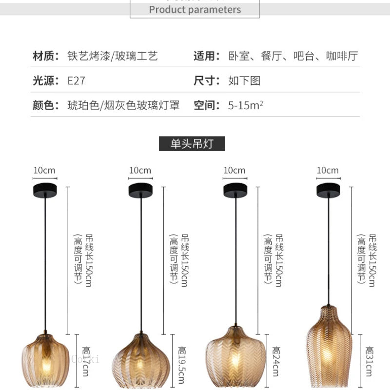 lampe led suspendue en verre design moderne pour espaces divers - vue 6 sur 14