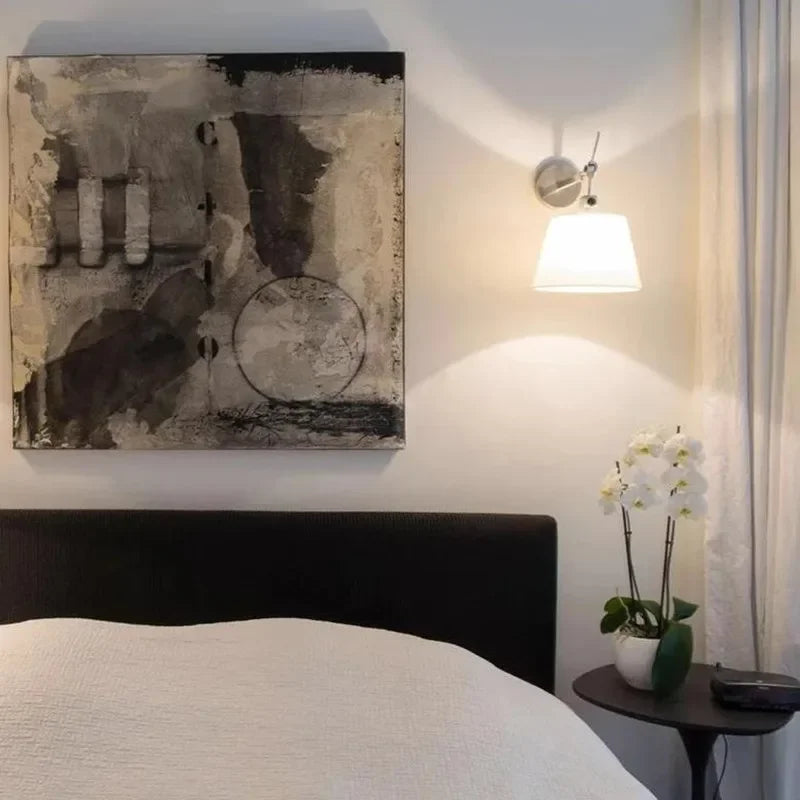 applique murale nordique en tissu design argenté avec support en acier inoxydable - vue 5 sur 11