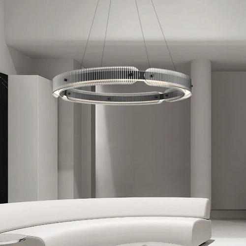 lustre en verre fumé design moderne suspension décorative - vue 4 sur 7
