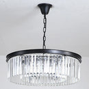 lustre rond en cristal de luxe avec lampes dorées