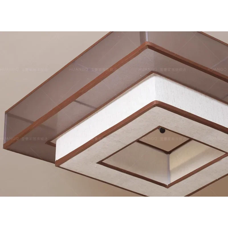 plafonnier chinois rétro japonais wabi-sabi en tissu décoratif - vue 4 sur 8