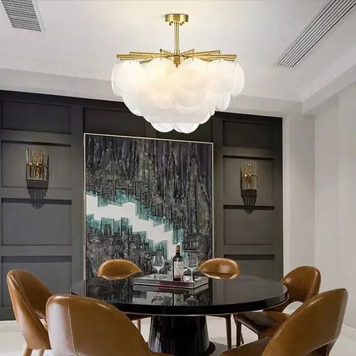 lustre en verre nordique en fer pour décoration de luxe - vue 2 sur 9