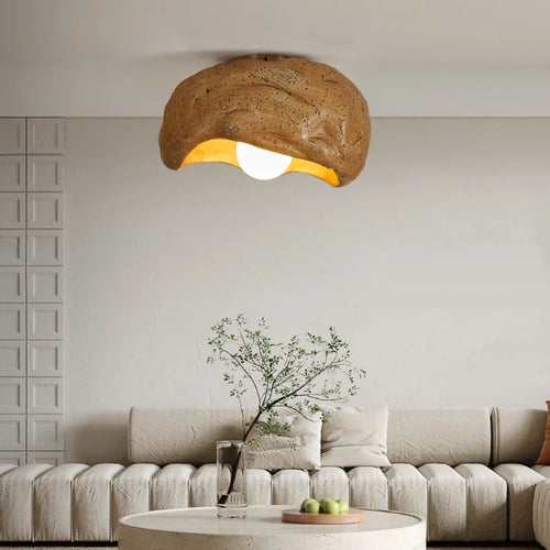 plafonnier en résine wabi-sabi style japonais lumineux et silencieux - vue 2 sur 17