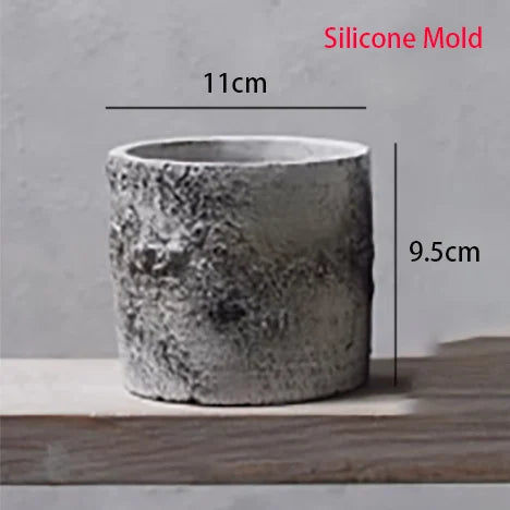 moule en silicone rétro pour pot de fleurs en ciment - vue 6 sur 9