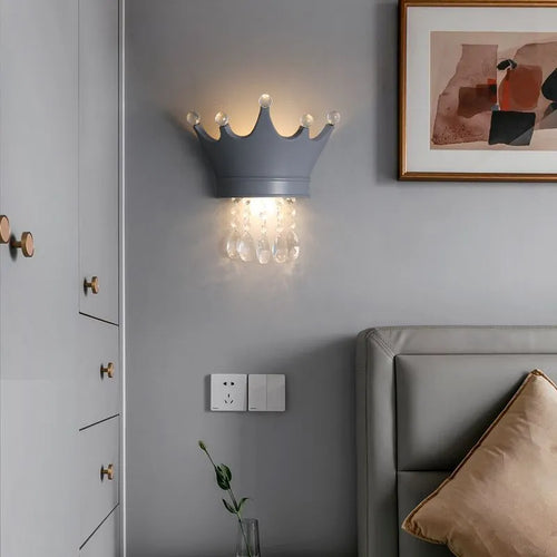 Lampe chevet suspension cristal luxe princesse décor murale - vue 3 sur 9