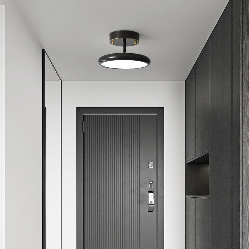 plafonnier moderne en cuivre noir design rond pour intérieur - vue 4 sur 8