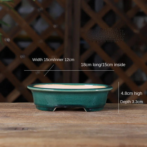 pot de fleurs rond en sable pour bonsaï rétro et succulentes - vue 10 sur 19