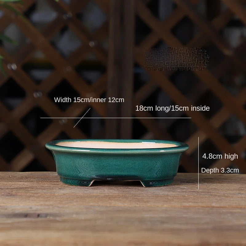 pot de fleurs rond en sable pour bonsaï rétro et succulentes - vue 9 sur 19