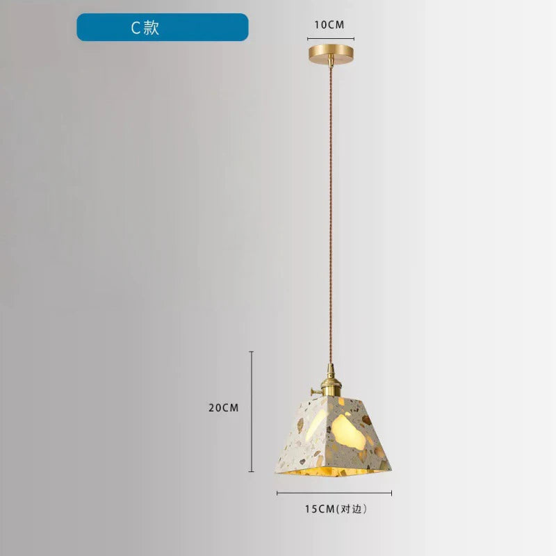 Industrial Style Concrete Pendant Light Fixture, Eco-friendly chandeliers are suitable for bedside, restaurant, café, etc - vue 10 sur 10