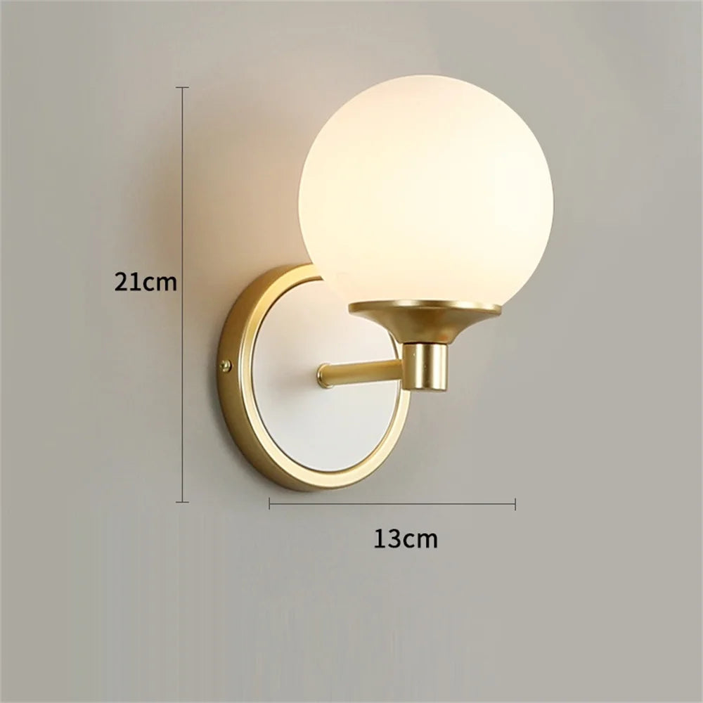 applique murale moderne en verre style nordique double tête - vue 8 sur 8