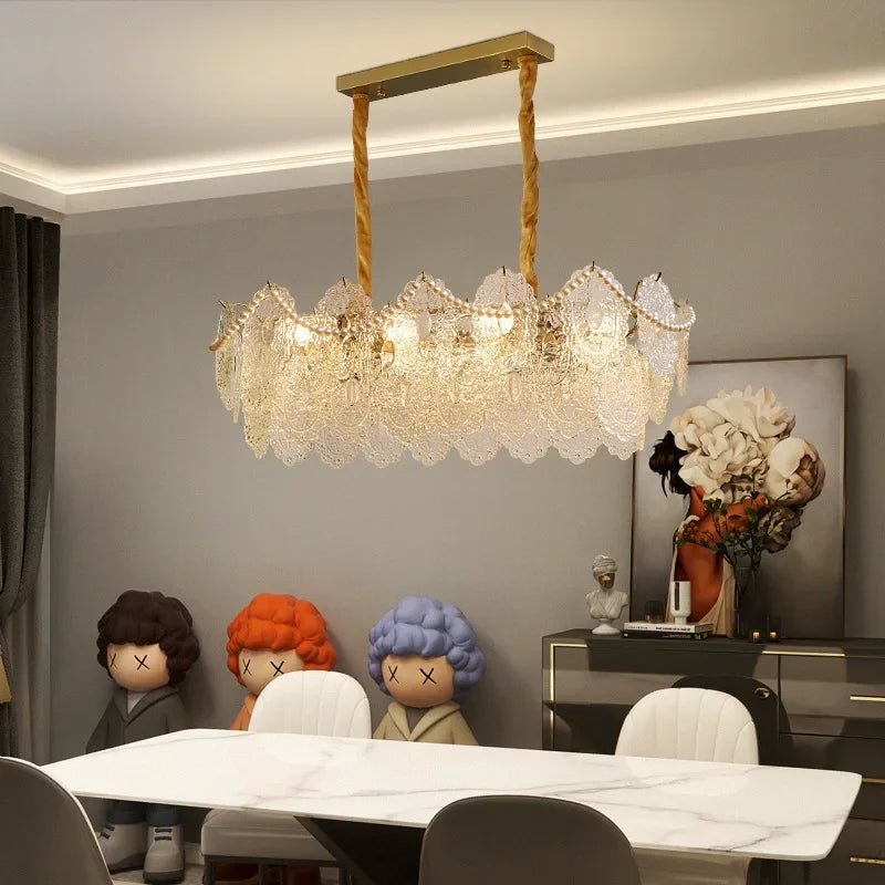lustre moderne en verre clair pour intérieur élégant - vue 6 sur 18
