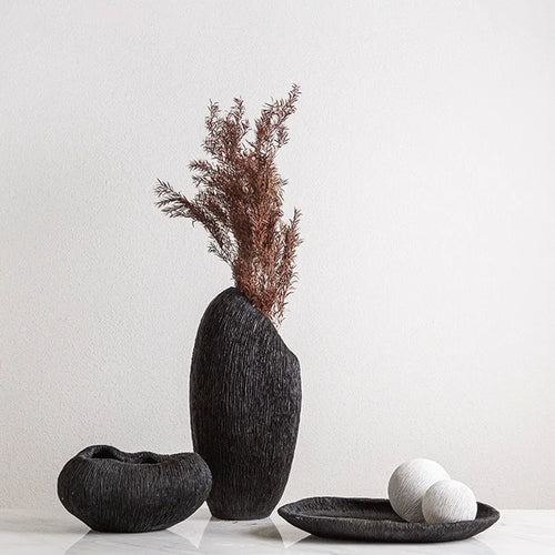 vase en résine avec texture corail pour décoration moderne - vue 3 sur 12