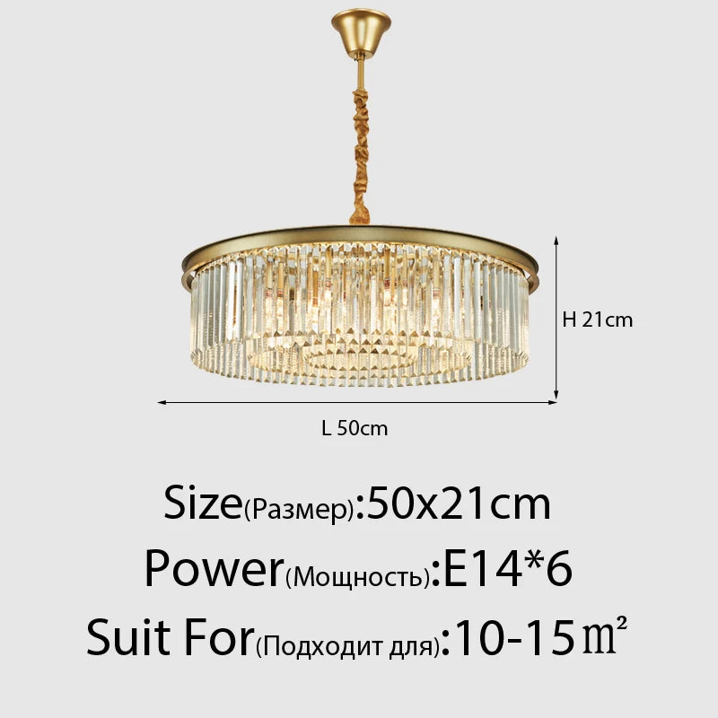 Lustre en cristal LED moderne américain salon salle à manger Villa suspension chambre plafond suspension lampe décor à la maison Lustre