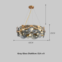 Suspension en verre et métal doré E14