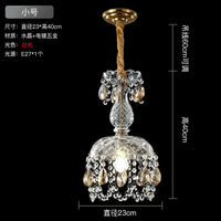 lustre rétro américain en cristal avec éclairage led suspendu