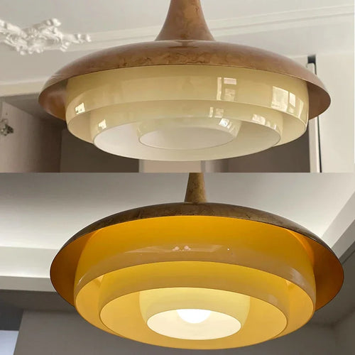 plafonnier led rétro en verre et métal pour intérieur décoratif - vue 4 sur 7