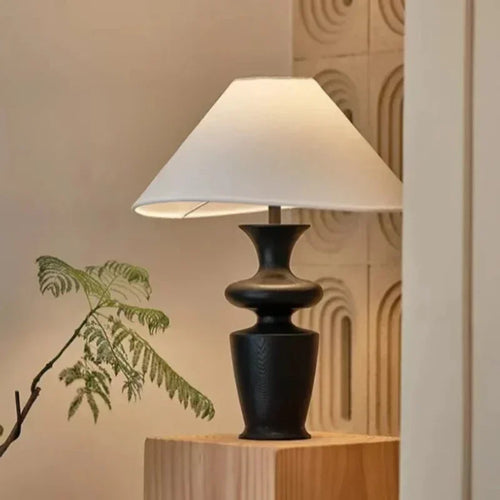 lampes de table modernes en bois et tissu pour décoration intérieure - vue 2 sur 15